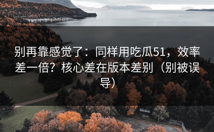 别再靠感觉了:同样用吃瓜51,效率差一倍?核心差在版本差别(别被误导) 别再靠感觉了:同样用吃瓜51,效率差一倍?核心差在版本差别(别被误导)